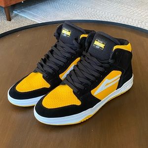 Lakai Telford skateboard shoes black/yellow suede